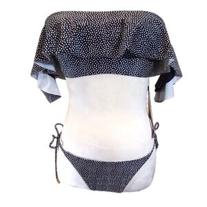 ViX Paula Hermanny NWT $192 Black w White Dot Bikini  Medium